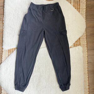 Y2K Streetwear Black Cargo Jogger Pants – Size Small